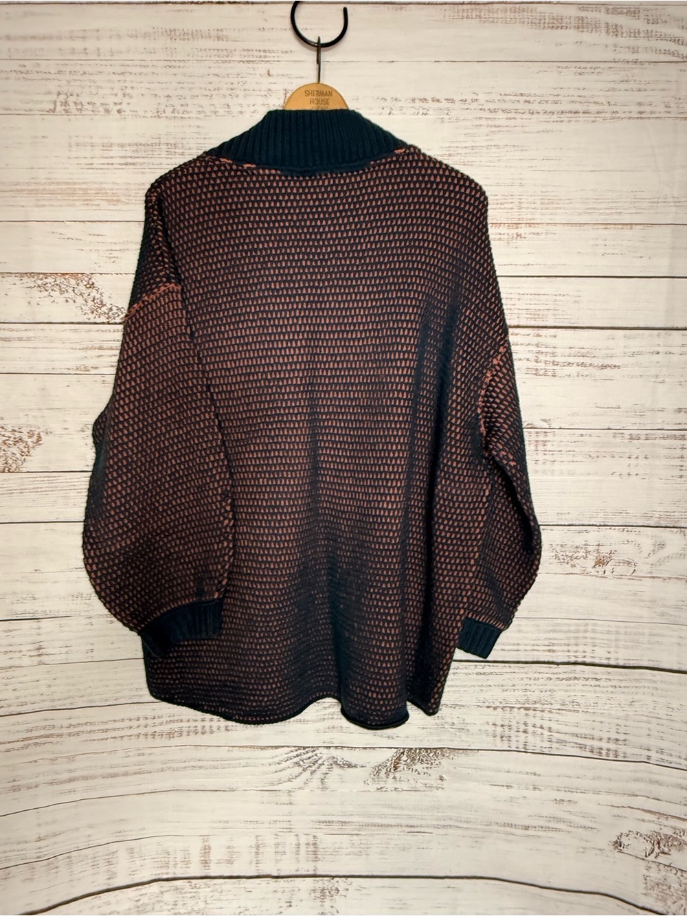 Free People Oversized Maisie Sweater Midnight Cedar Combo Size Medium NWT$148 - Picture 10 of 12